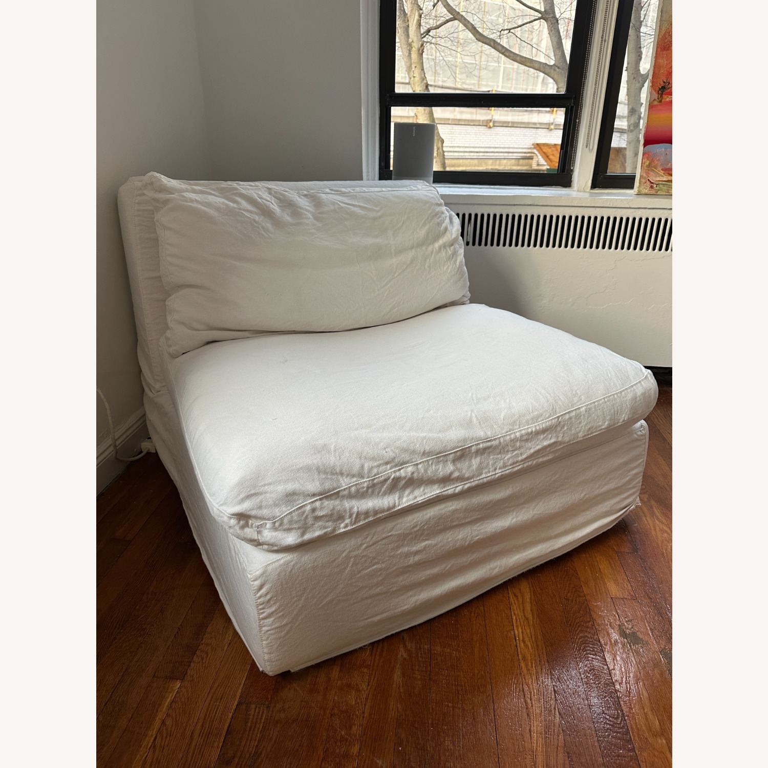 Timothy Oulton White Linen Accent Chair - image-1