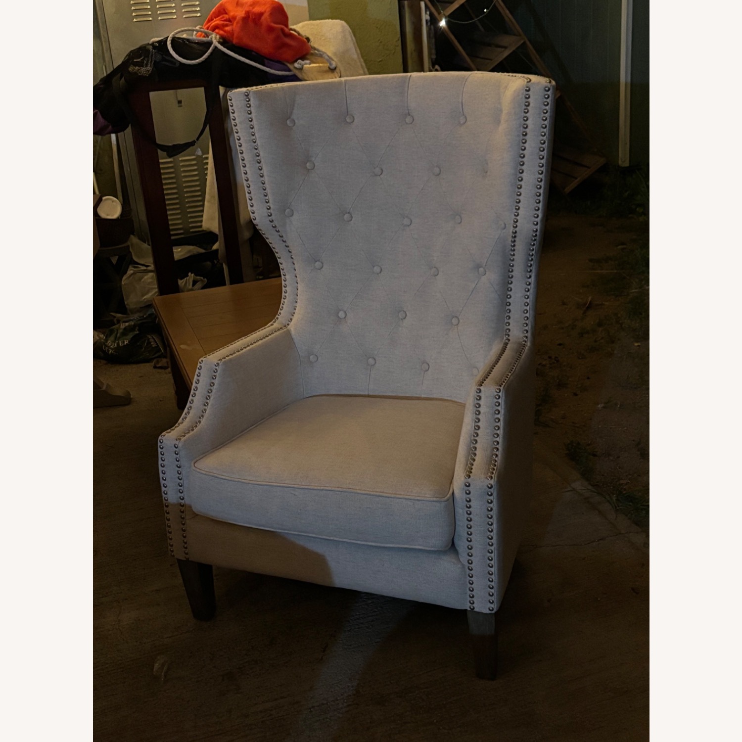 Tufted Large Armchair Nailhead Trim - image-8