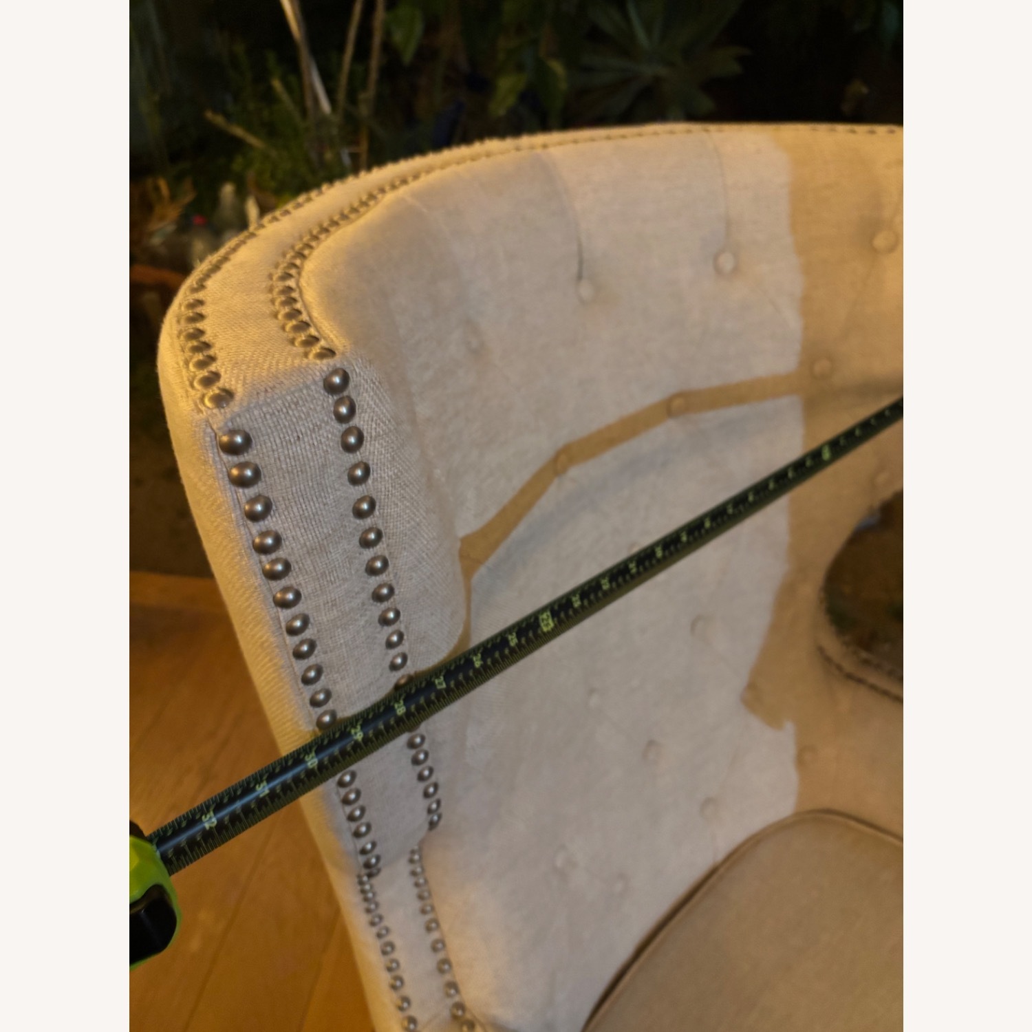Tufted Large Armchair Nailhead Trim - image-5