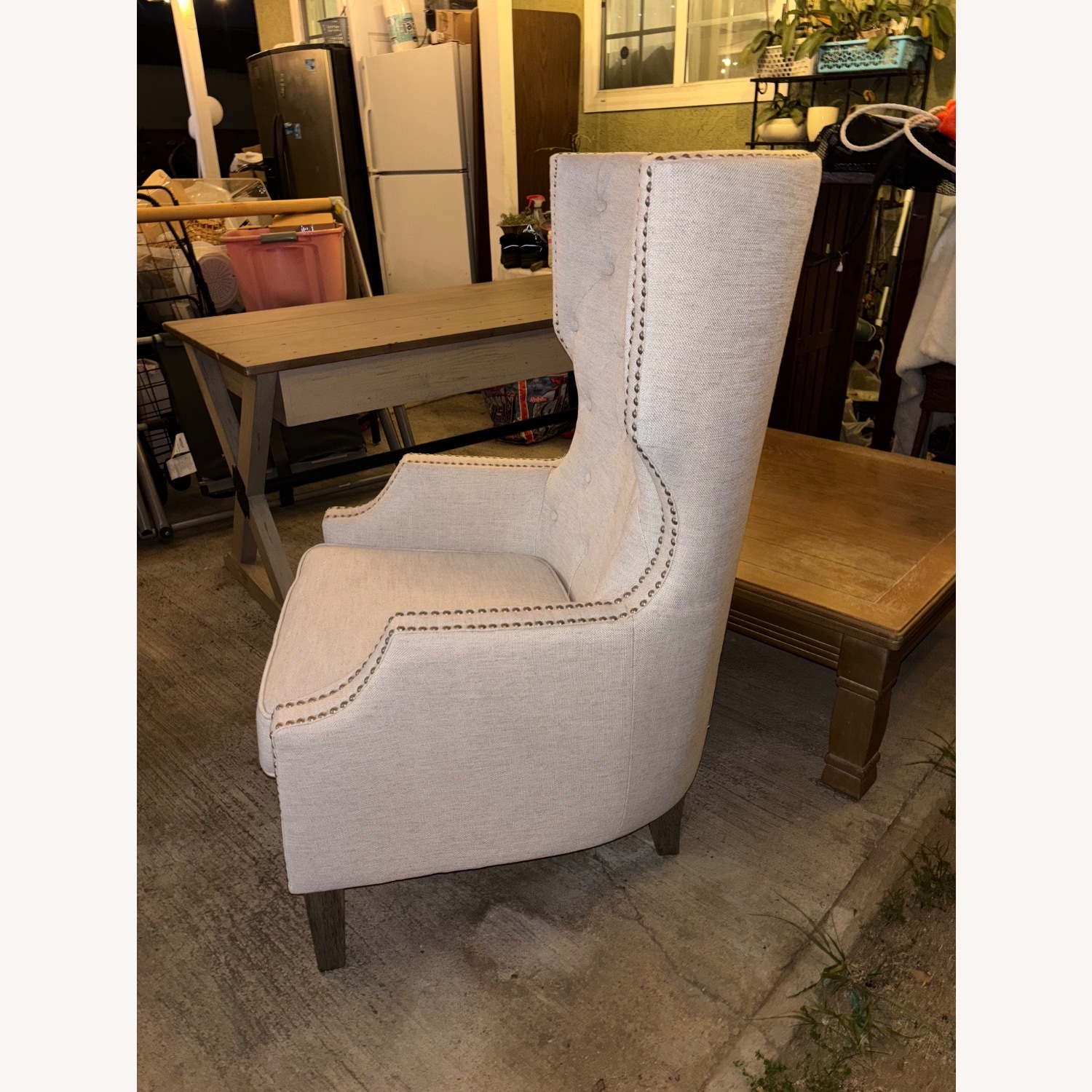 Tufted Large Armchair Nailhead Trim - image-4