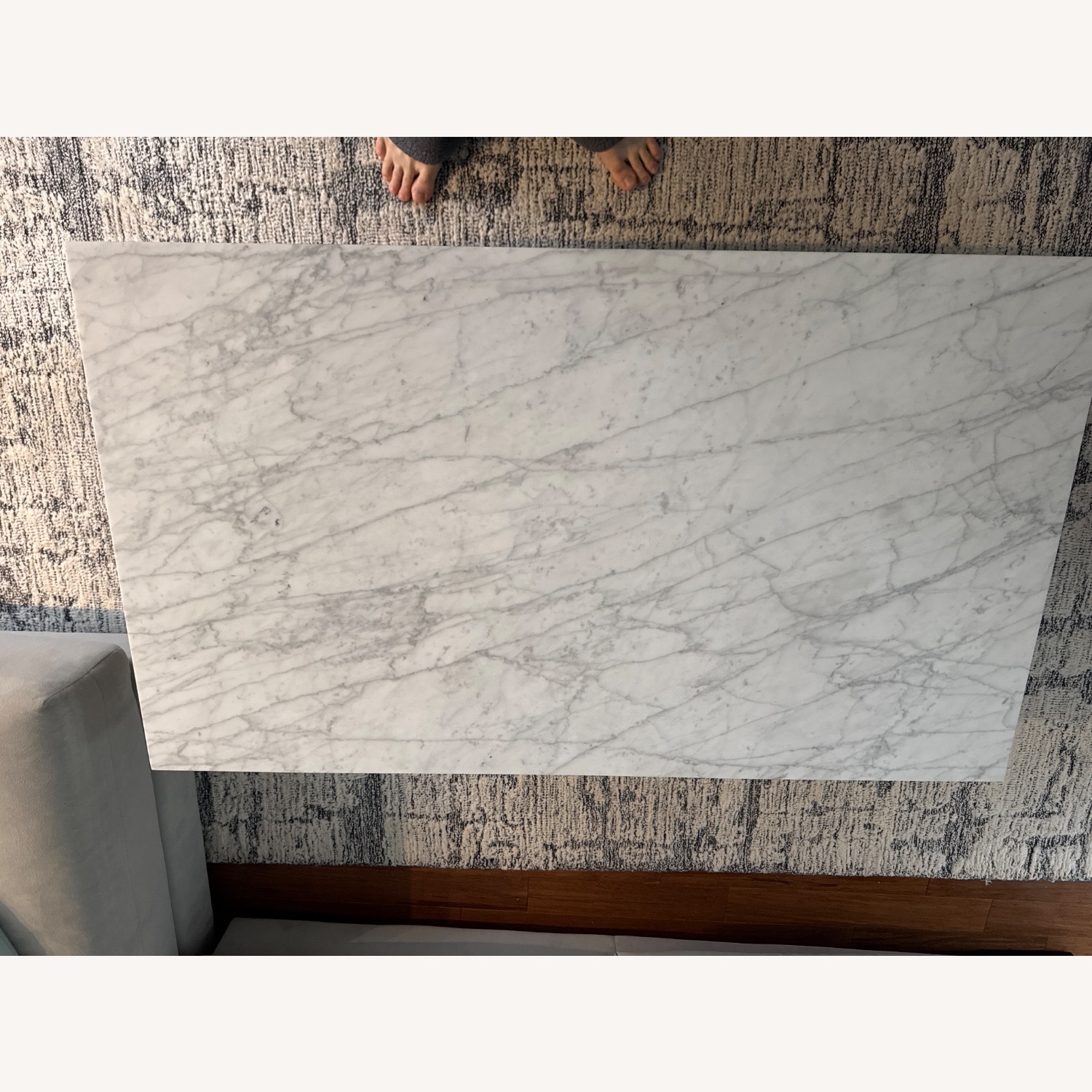 West Elm Streamline White Marble Coffee Table - image-4