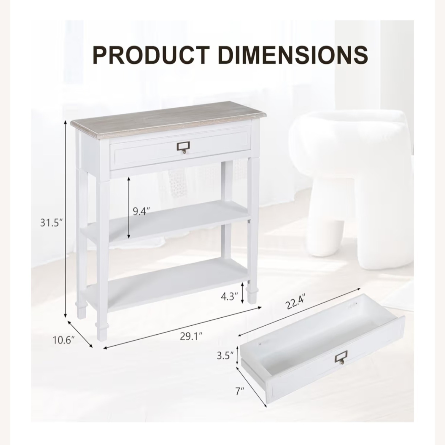 Amazon White Wood Coffee Table - image-2