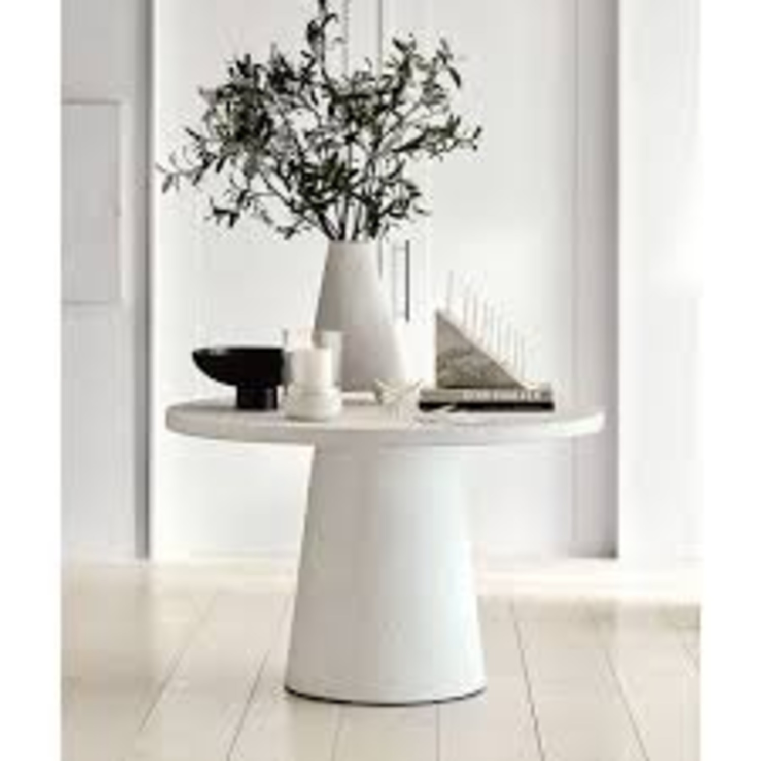 Crate & Barrel Leanne Ford White Concrete Dining Table - image-2