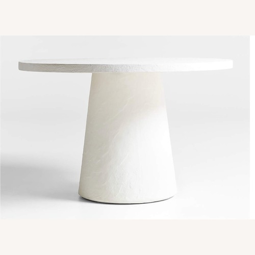 Used Crate & Barrel Leanne Ford White Concrete Dining Table for sale on AptDeco