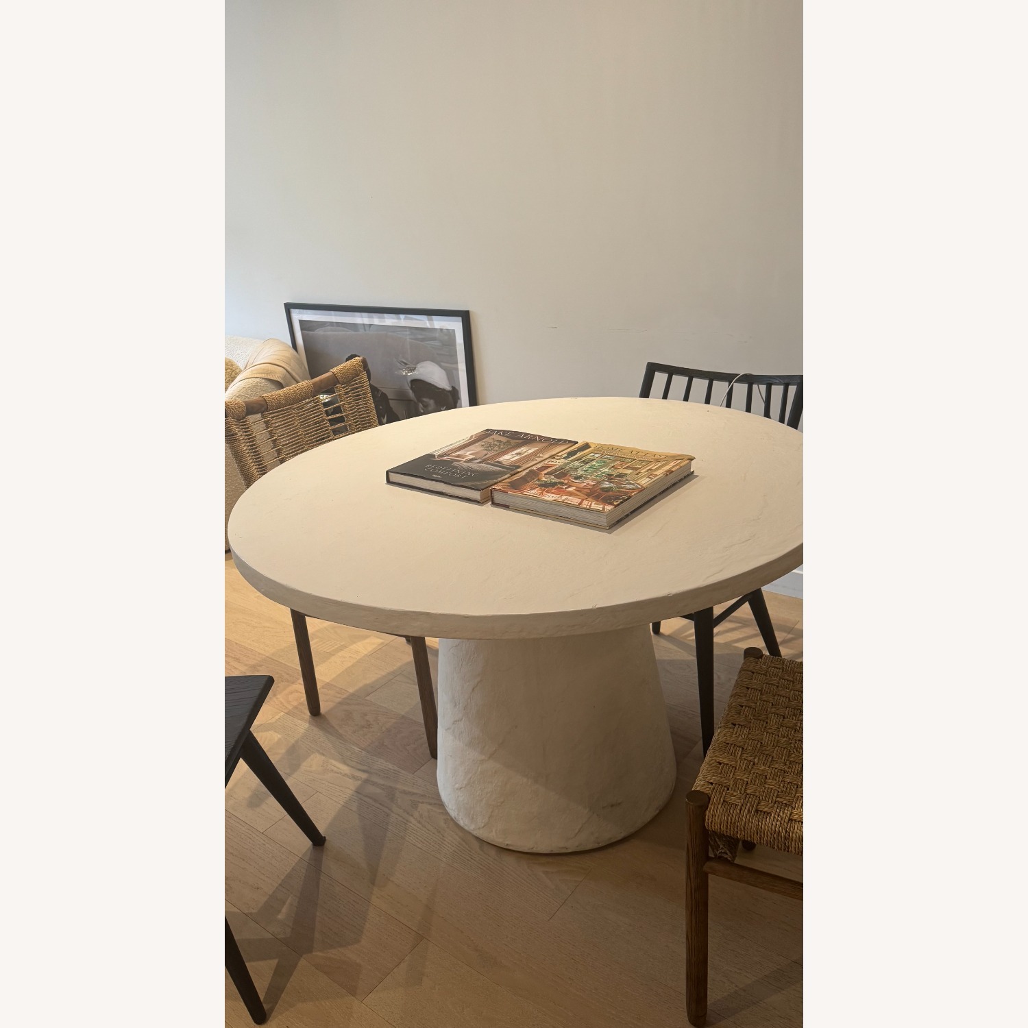 Crate & Barrel Leanne Ford White Concrete Dining Table - image-3