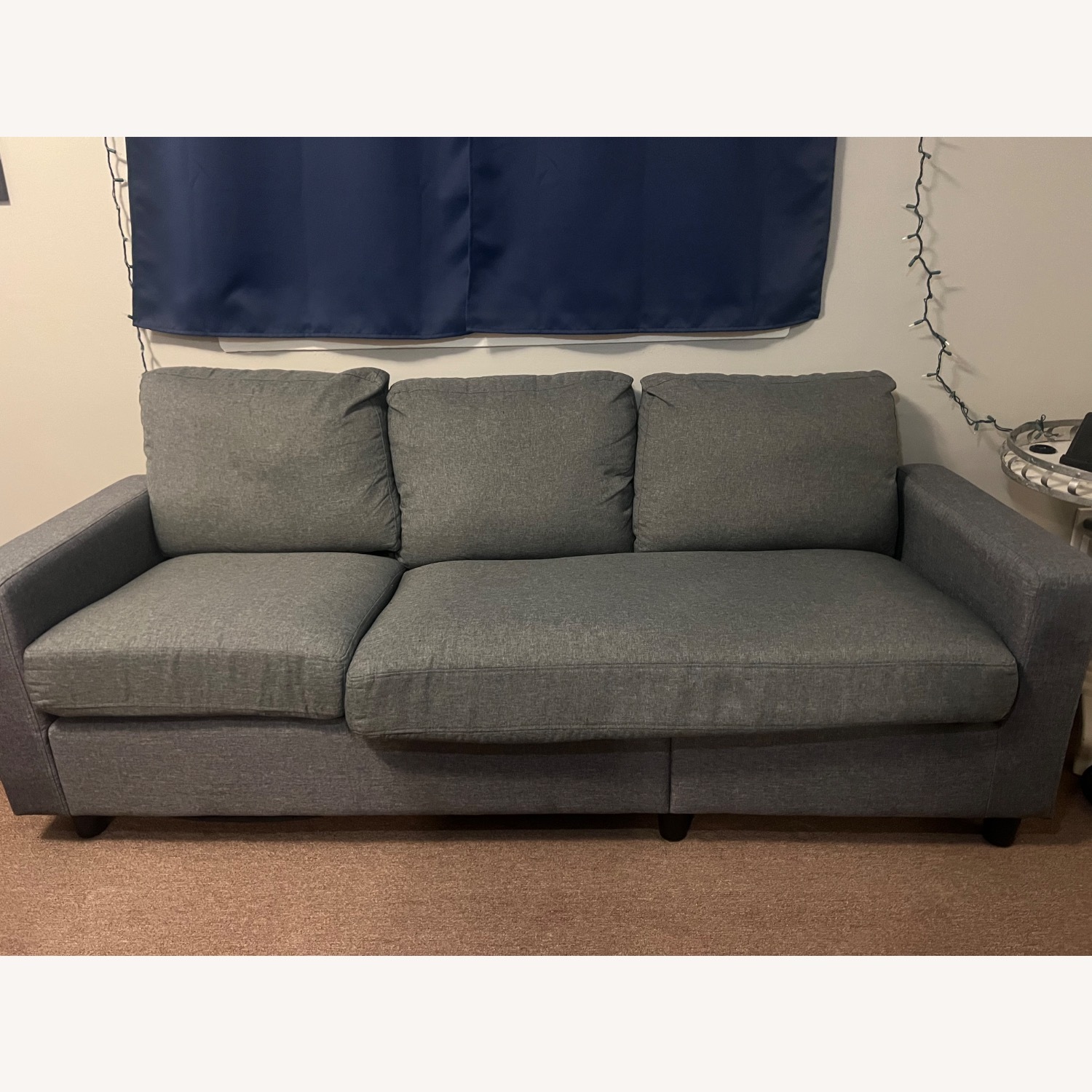 Light Gray Fabric 3+ Seater Sofa - image-5