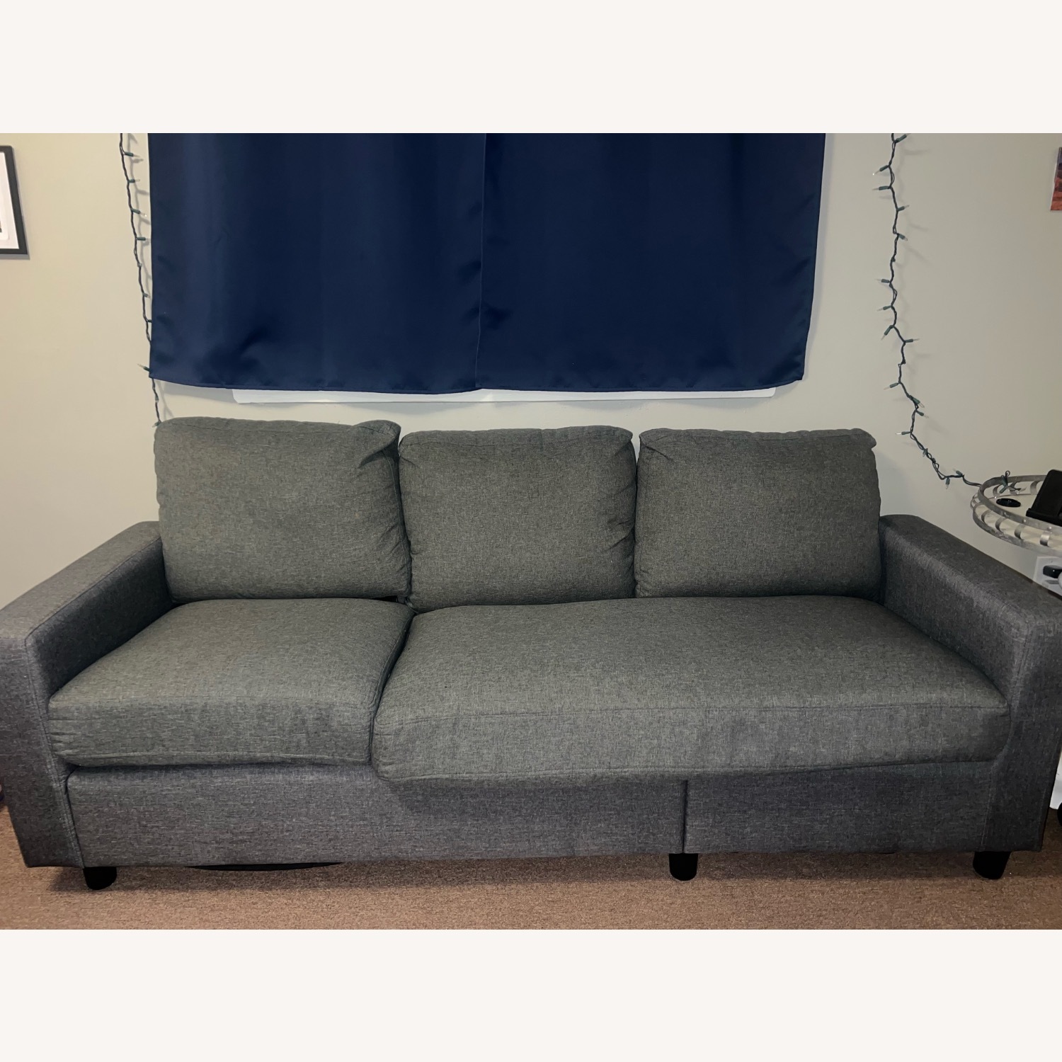 Light Gray Fabric 3+ Seater Sofa - image-1