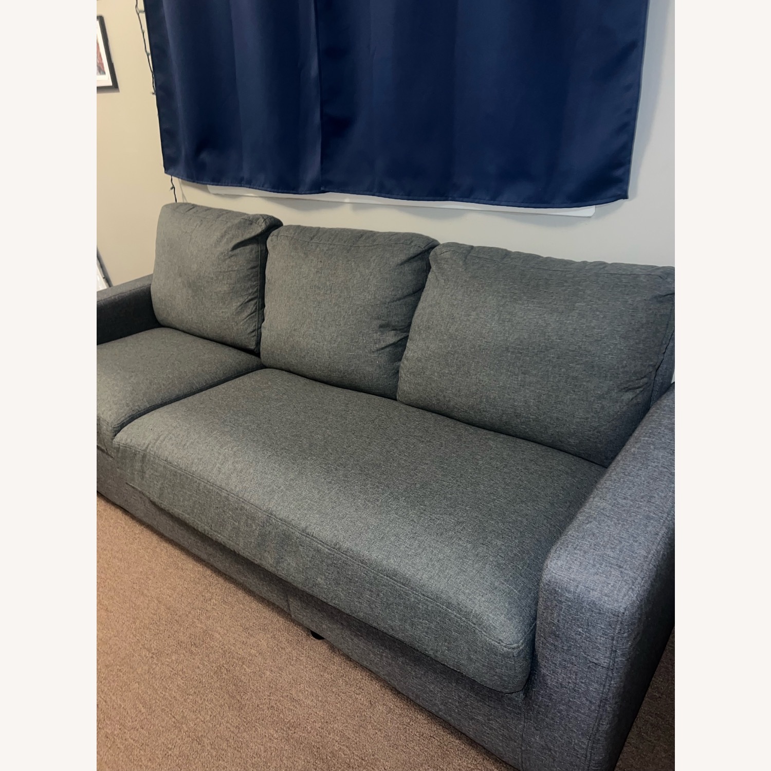 Light Gray Fabric 3+ Seater Sofa - image-3