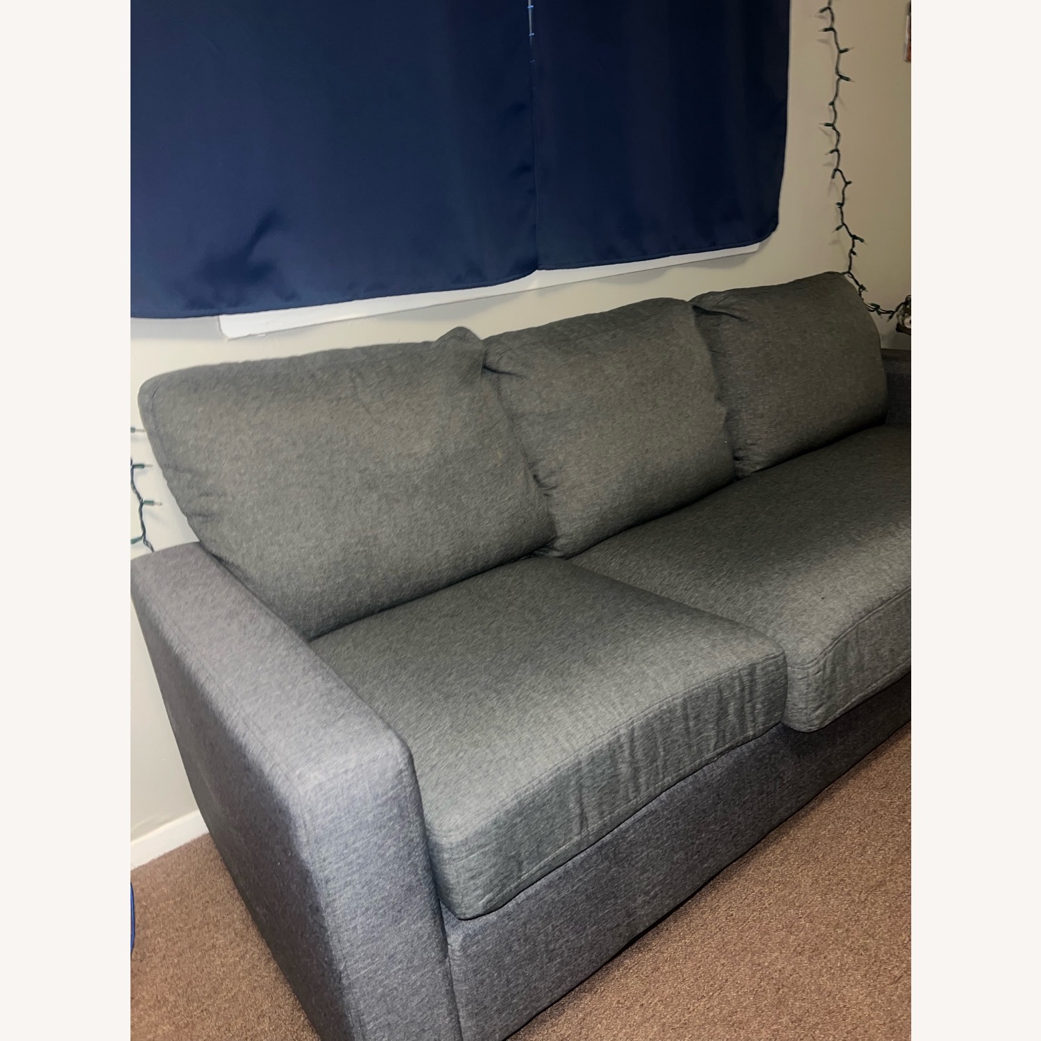 Light Gray Fabric 3+ Seater Sofa - image-2