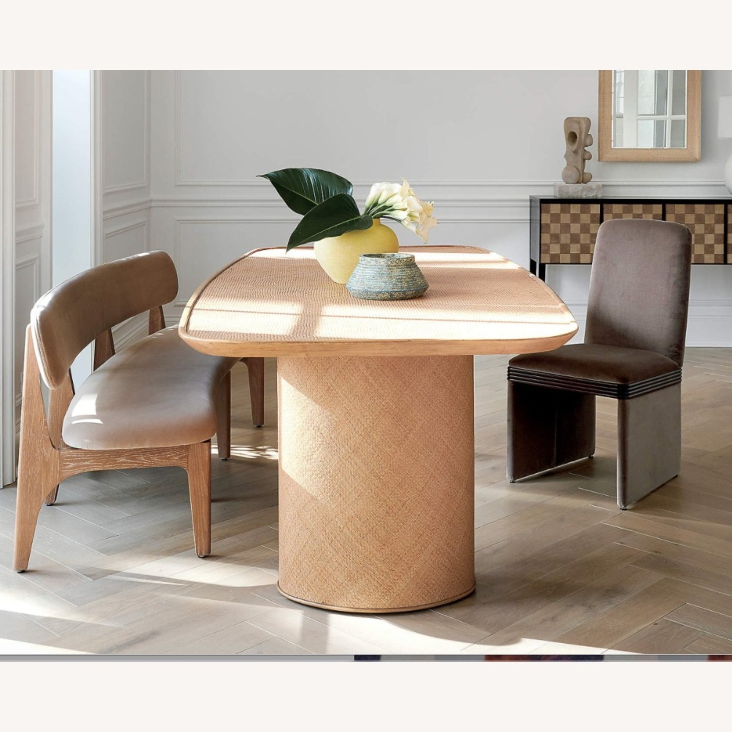 CB2 Crest Natural Rattan Dining Table - image-1