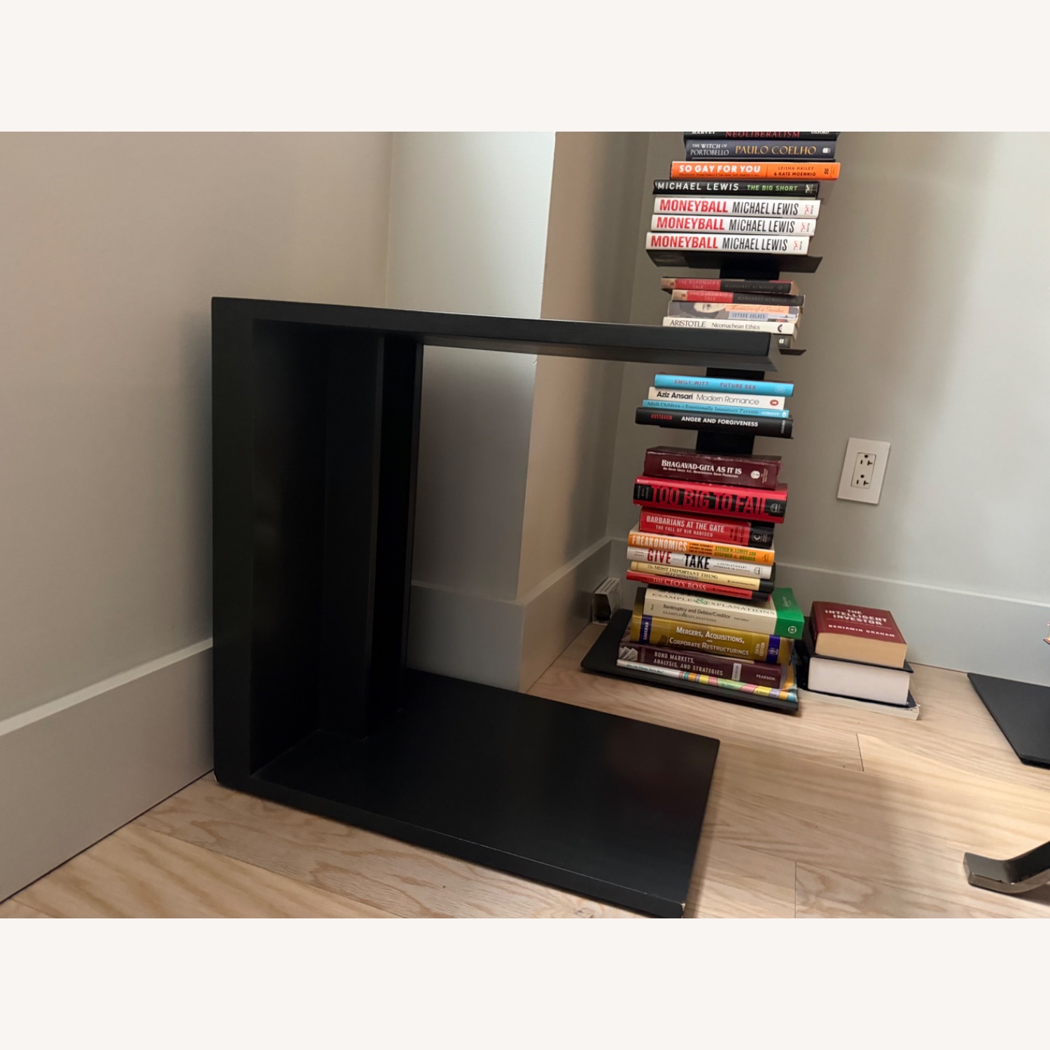 Modern Charcoal Pedestal Side Tables, Pair - image-2