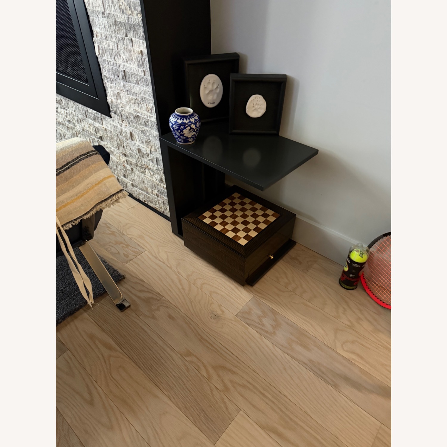 Modern Charcoal Pedestal Side Tables, Pair - image-6