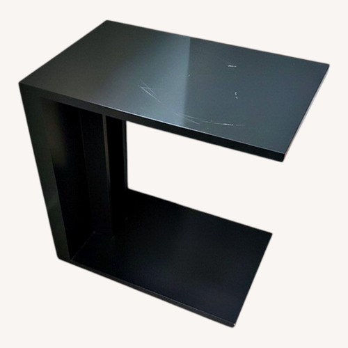 Used Modern Charcoal Pedestal Side Tables, Pair for sale on AptDeco
