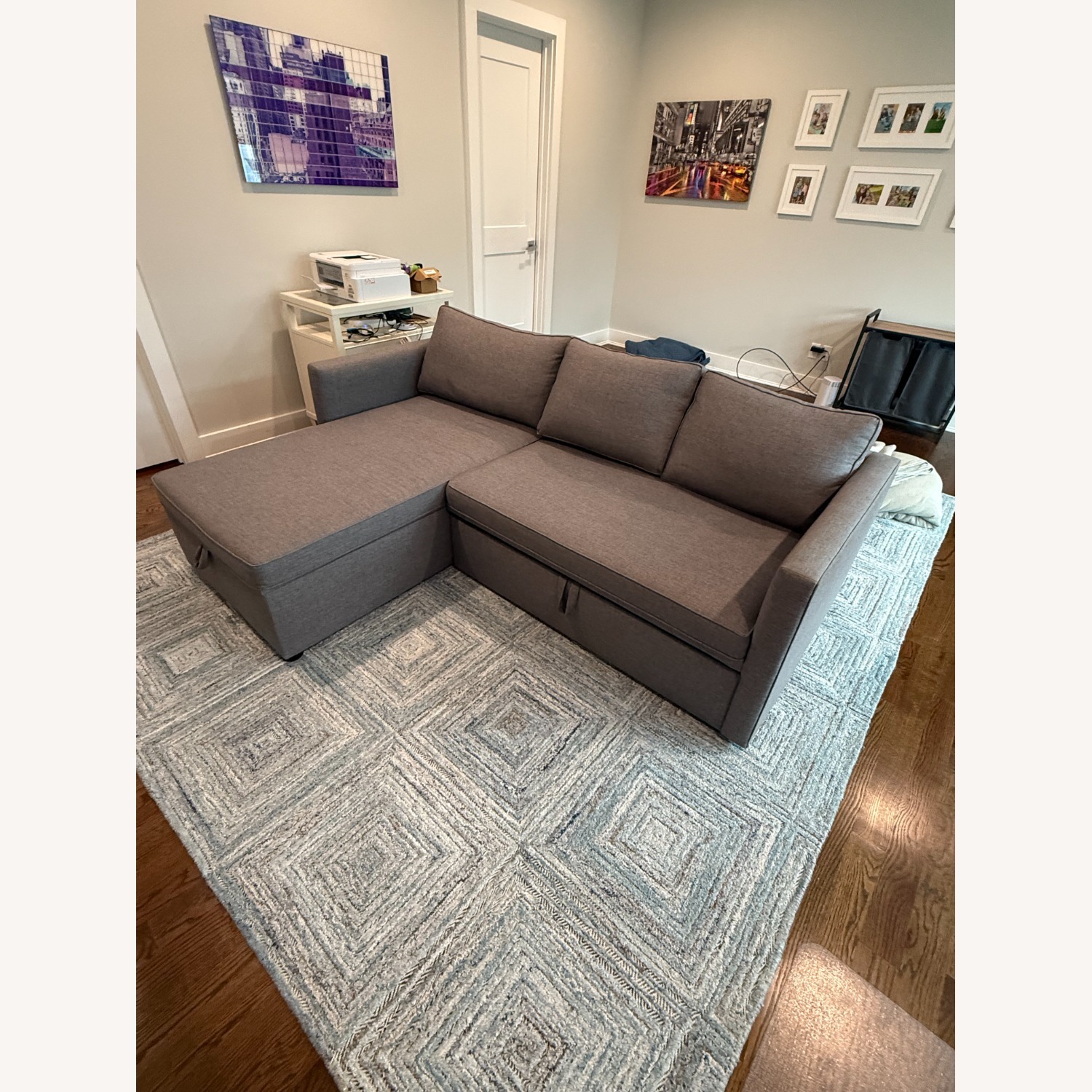 West Elm Harris Dark Gray Fabric Sleeper Sofa - image-3