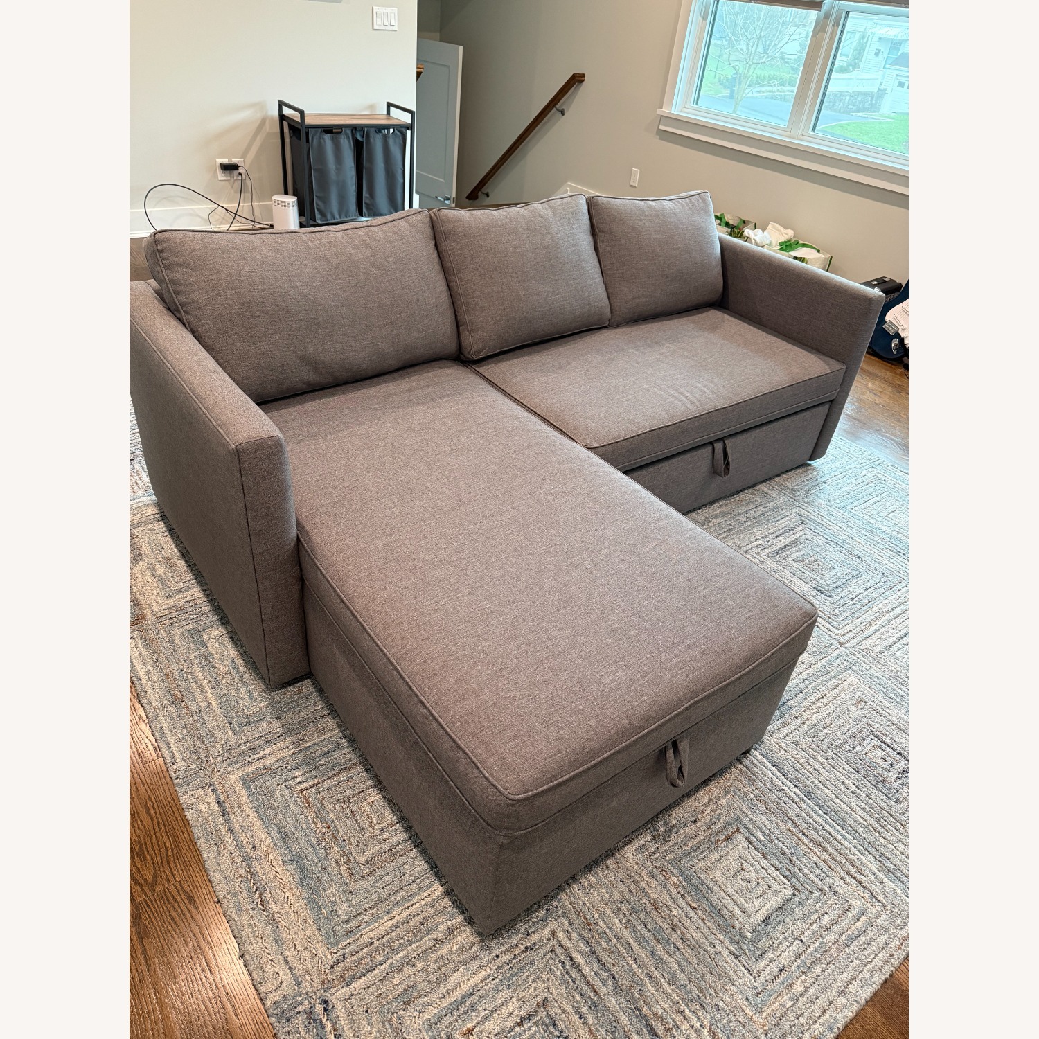 West Elm Harris Dark Gray Fabric Sleeper Sofa - image-4