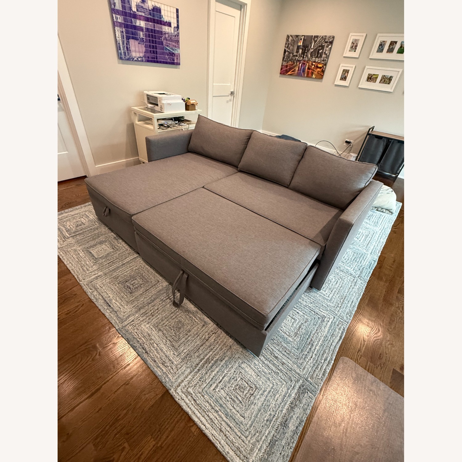 West Elm Harris Dark Gray Fabric Sleeper Sofa - image-2