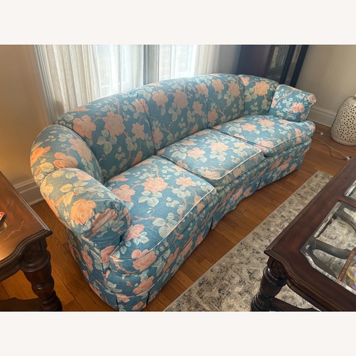 Used Kindel Furniture Blue Fabric 3+ Seater Sofa for sale on AptDeco
