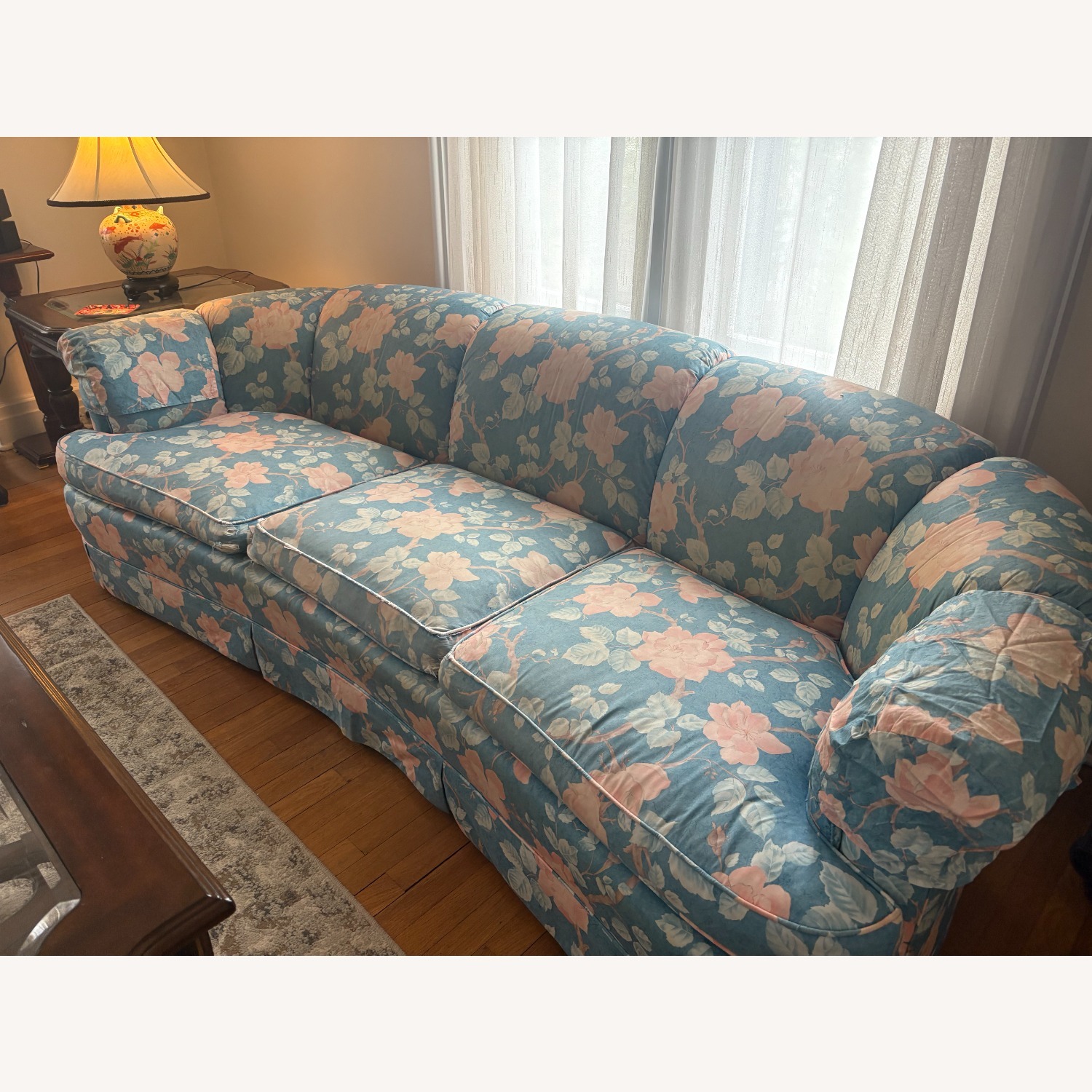 Kindel Furniture Blue Fabric 3+ Seater Sofa - image-3