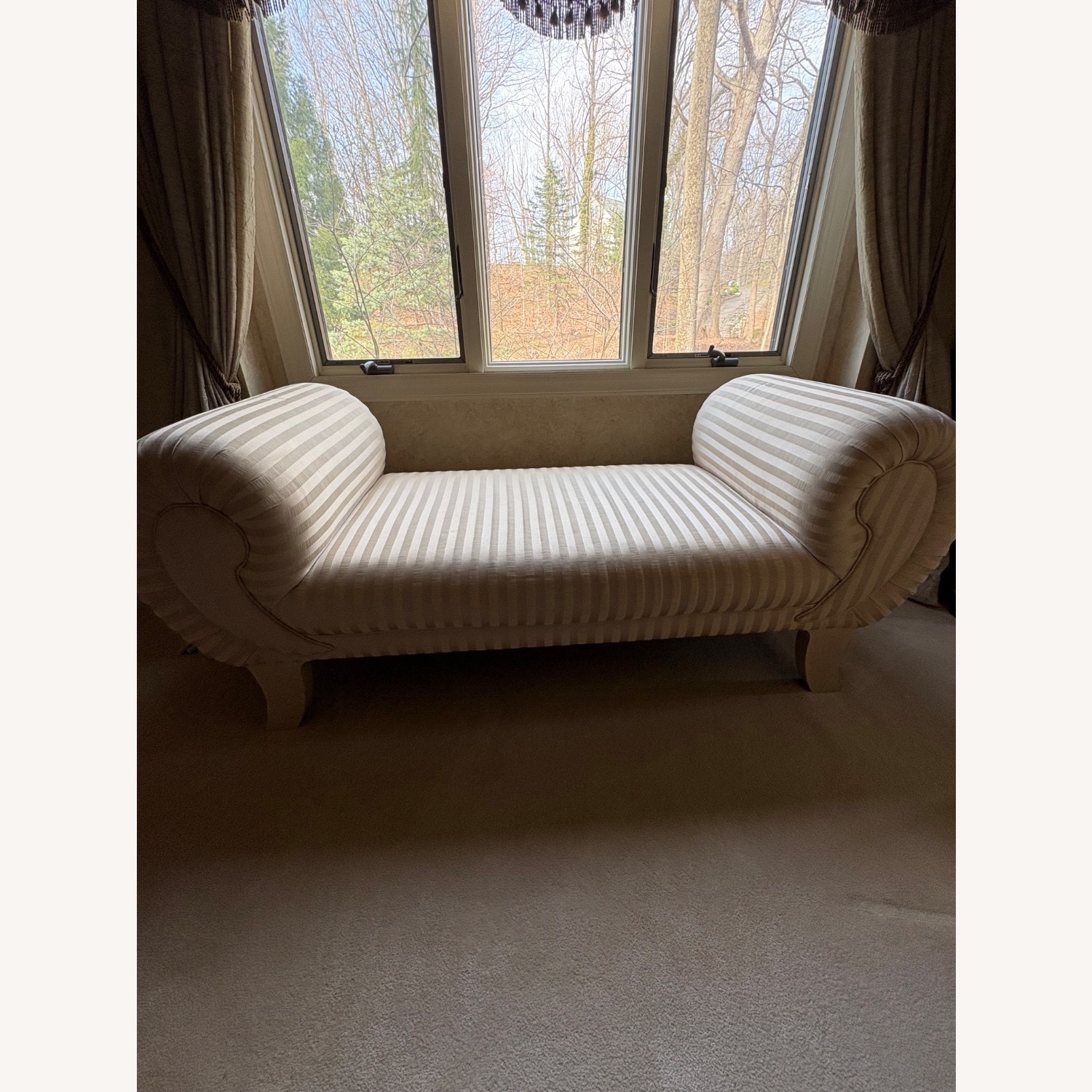 Century Furniture Natural Fabric Bench - image-1