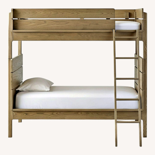 Used Crate & Barrel Gray Wood Bunk Bed for sale on AptDeco