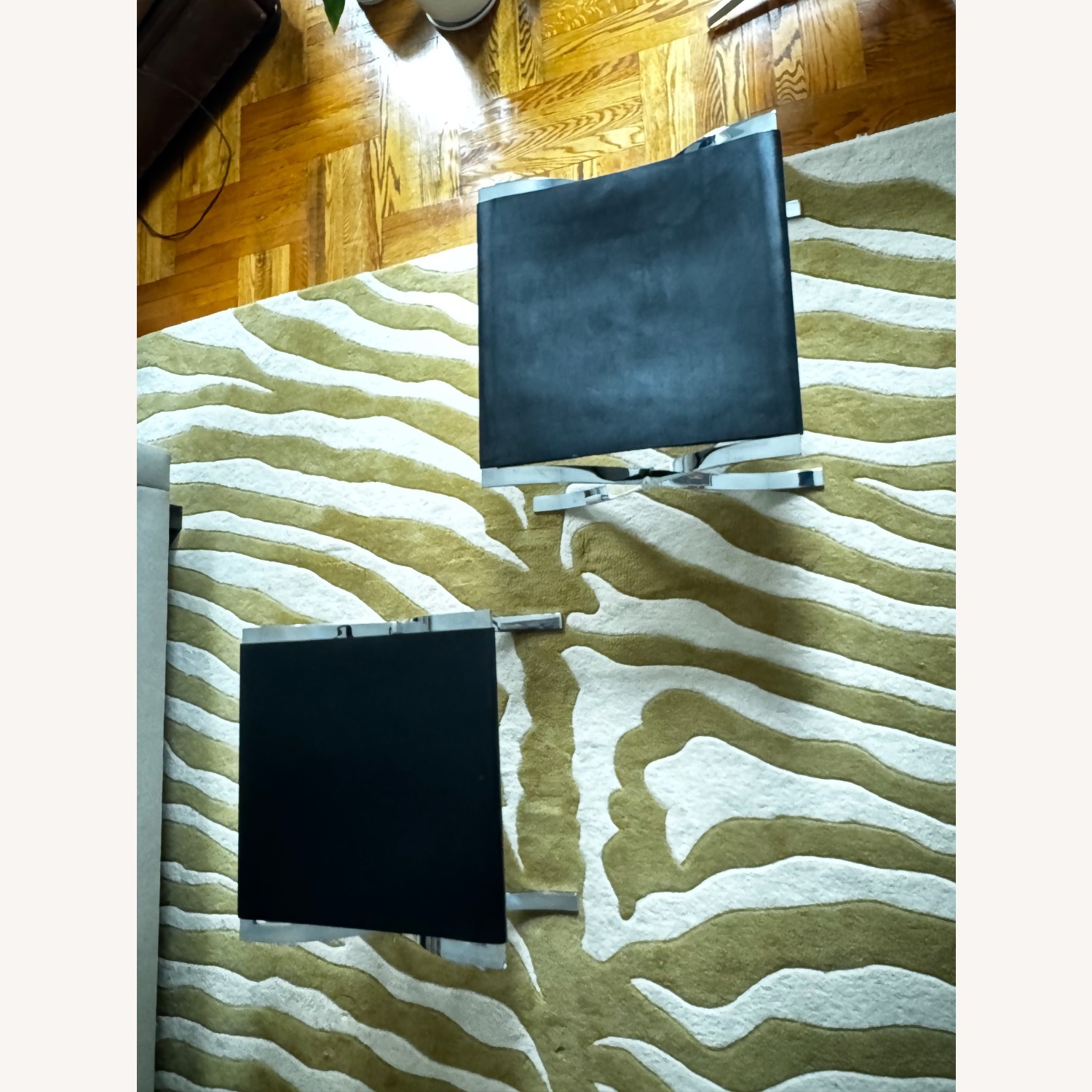 Knoll Barcelona Stools w Cowhide Sling 2 - image-3