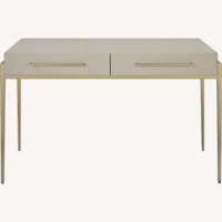 Uttermost White Faux Leather Desk