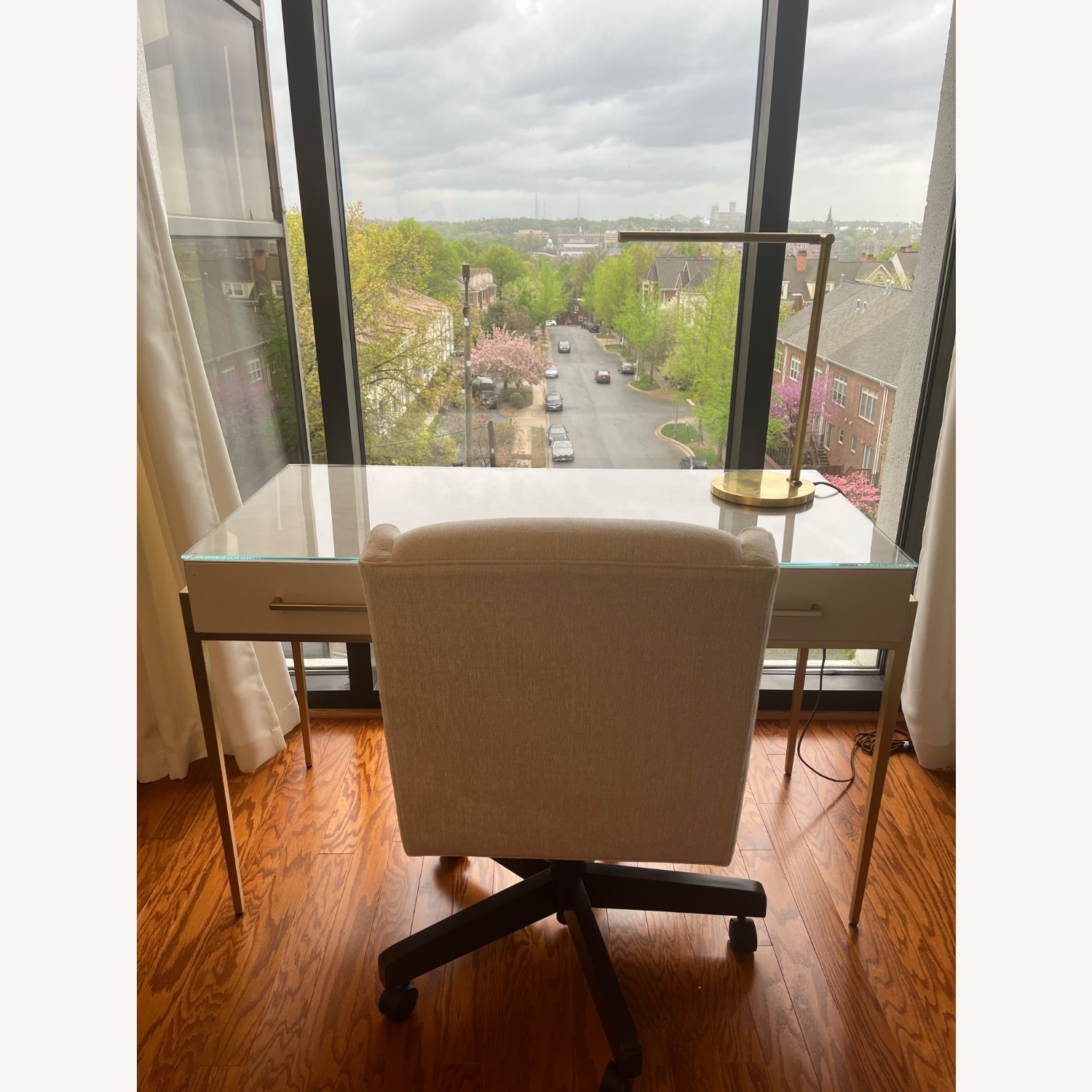 Uttermost White Faux Leather Desk - image-4