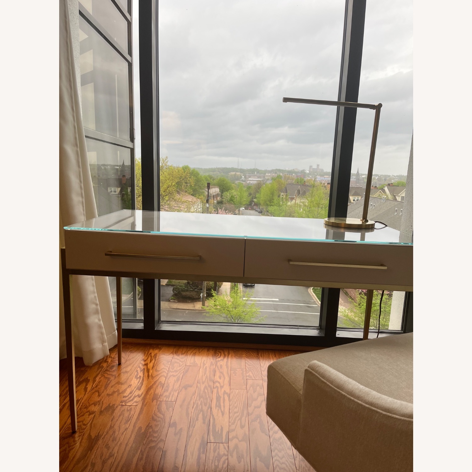 Uttermost White Faux Leather Desk - image-2