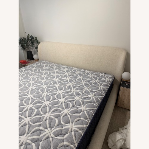 Used Wayfair Natural Boucle King Bed for sale on AptDeco
