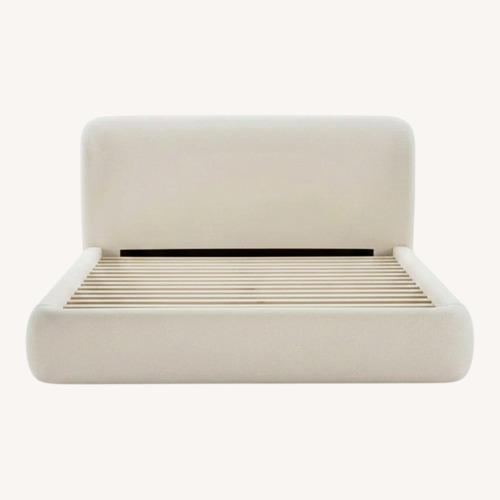 Used Wayfair Natural Boucle King Bed for sale on AptDeco