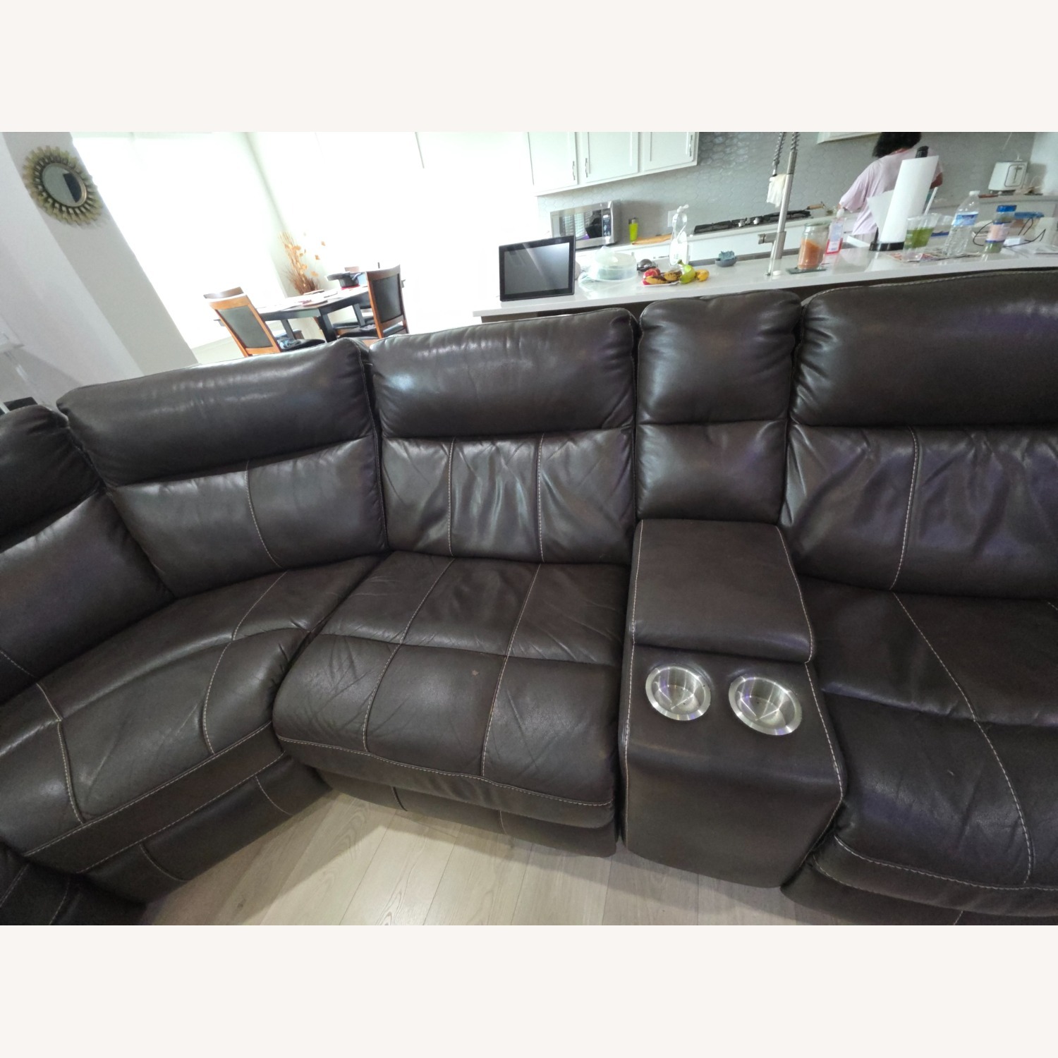 Overstock Abbyson Caterina Brown 6 Piece Reclining Sectional - image-4