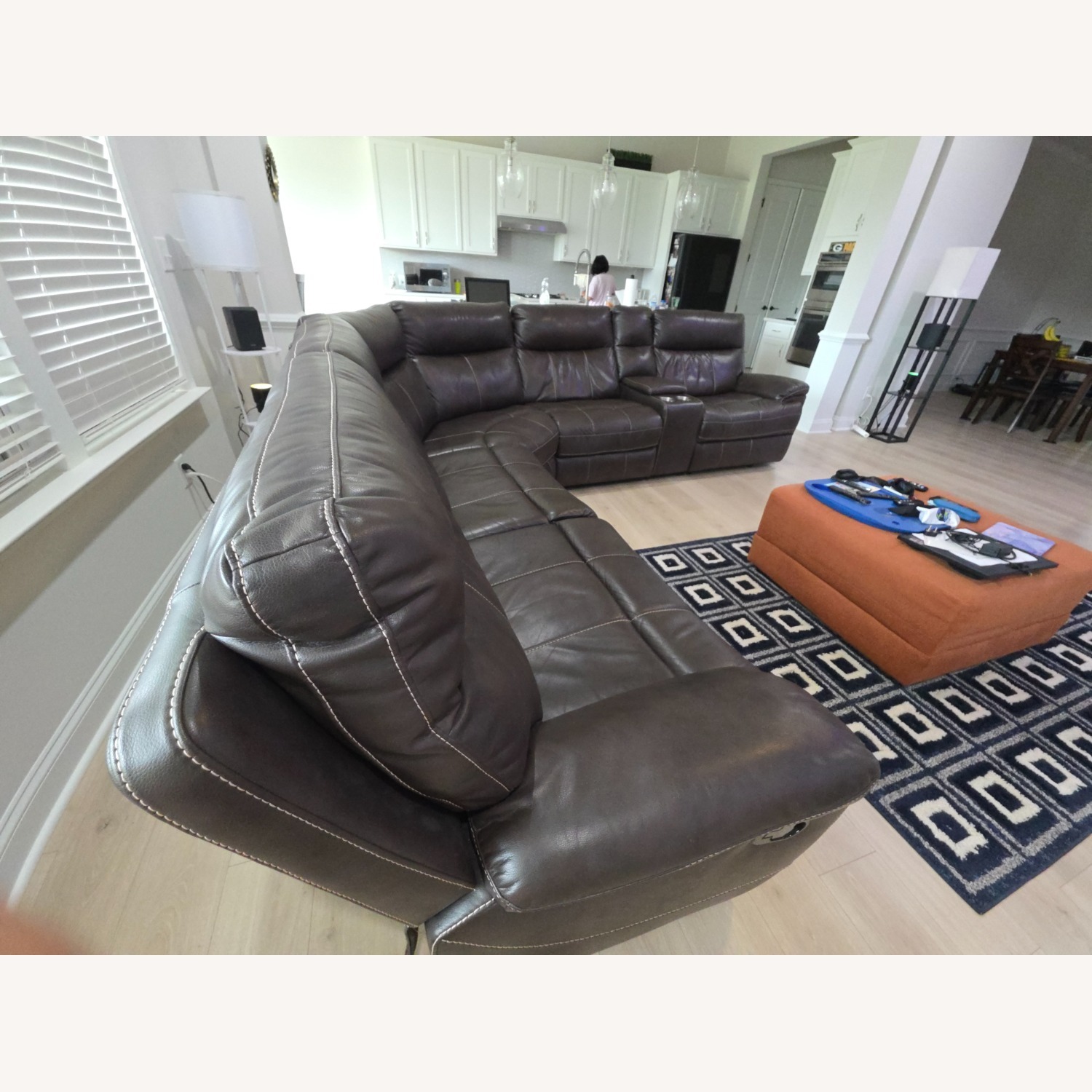 Overstock Abbyson Caterina Brown 6 Piece Reclining Sectional - image-2