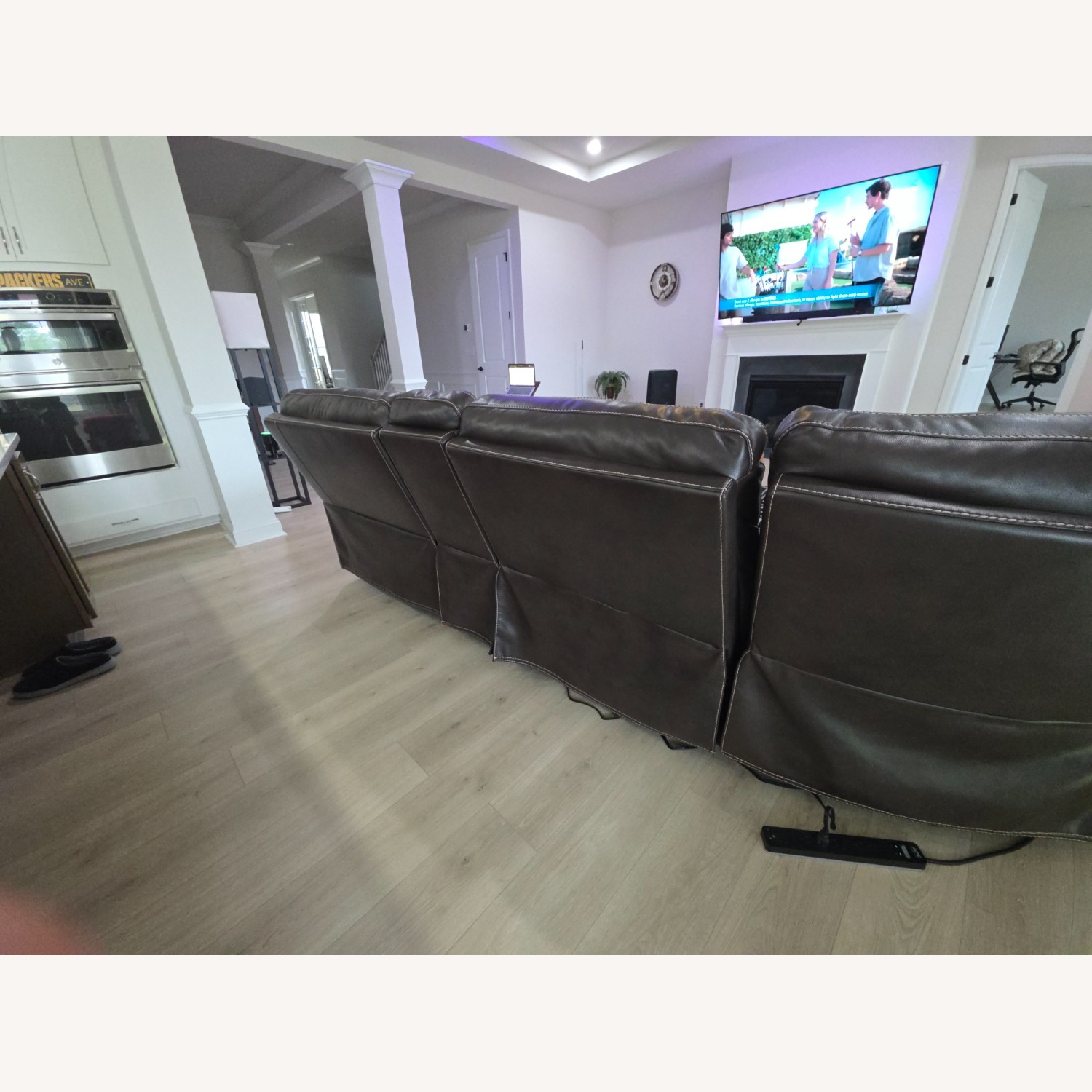 Overstock Abbyson Caterina Brown 6 Piece Reclining Sectional - image-7