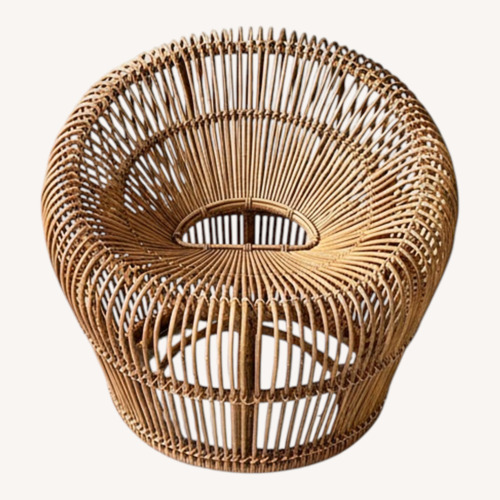 Used  Franco Albini Pair Rare Natural Rattan Armchairs  for sale on AptDeco