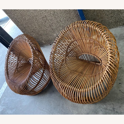 Used  Franco Albini Pair Rare Natural Rattan Armchairs  for sale on AptDeco