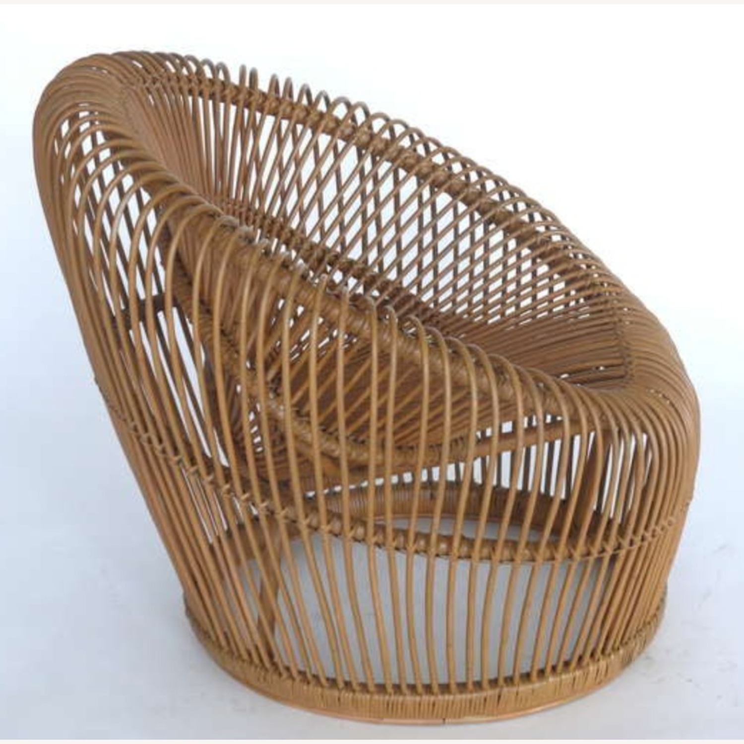  Franco Albini Pair Rare Natural Rattan Armchairs  - image-3