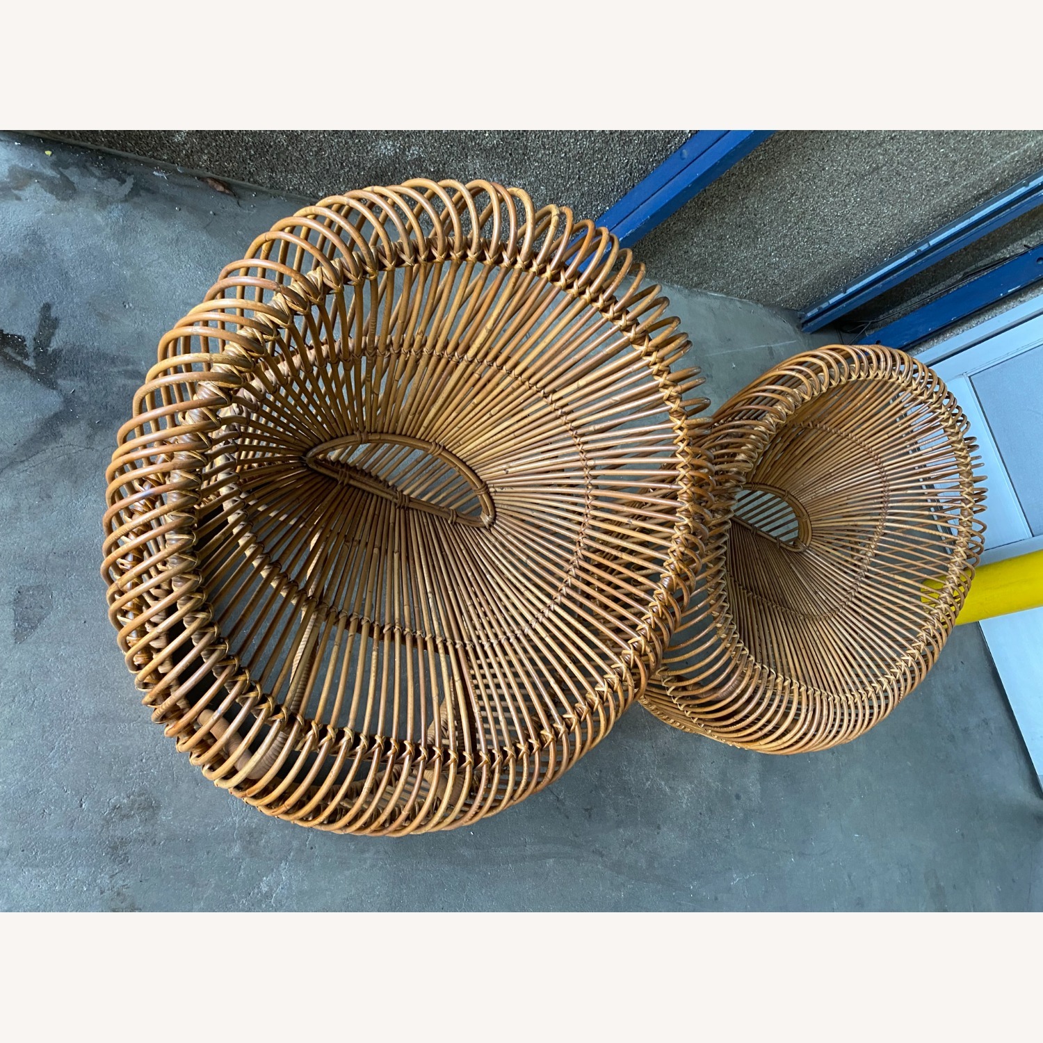  Franco Albini Pair Rare Natural Rattan Armchairs  - image-12