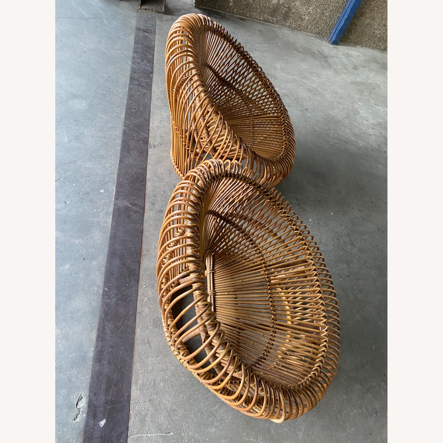  Franco Albini Pair Rare Natural Rattan Armchairs  - image-7