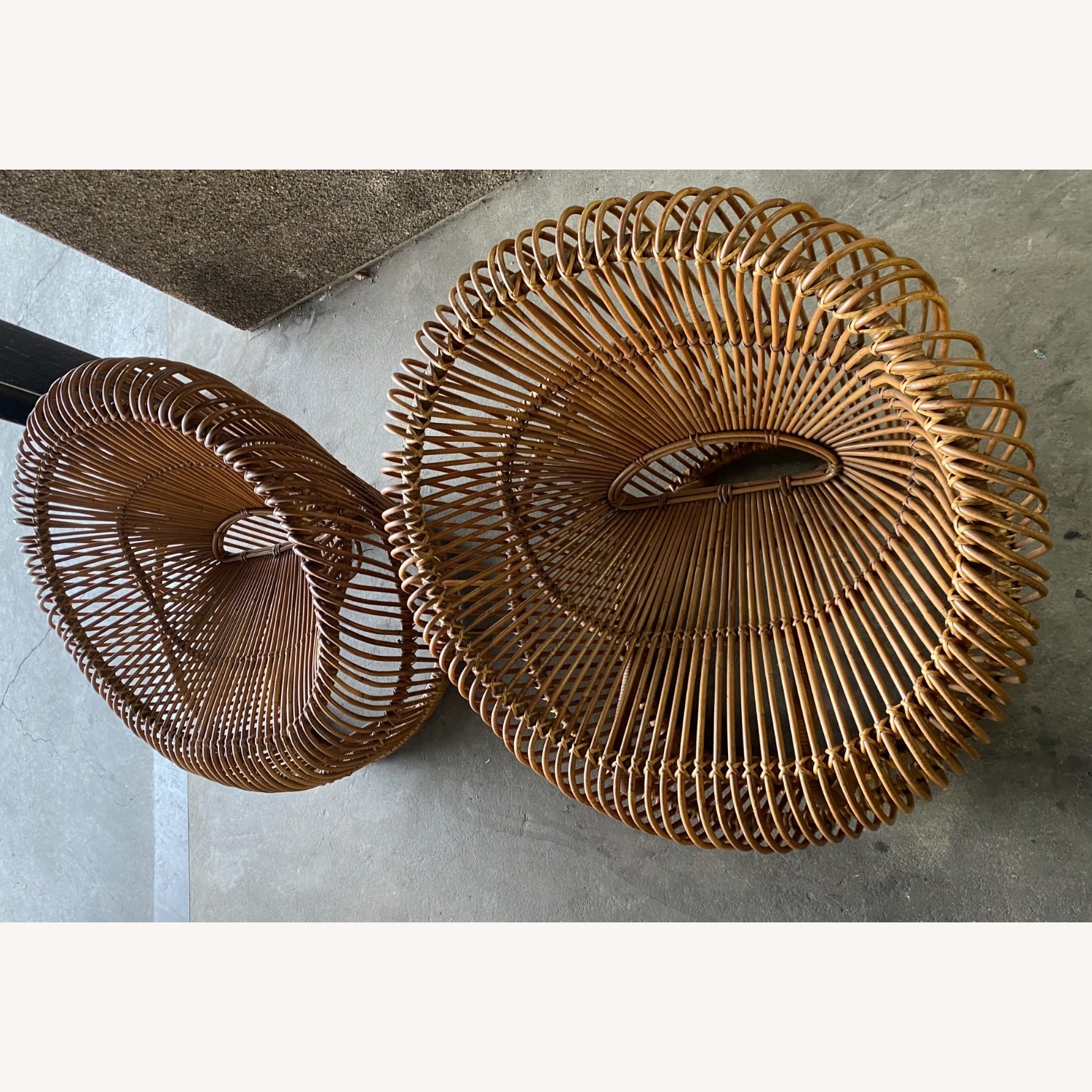  Franco Albini Pair Rare Natural Rattan Armchairs  - image-4