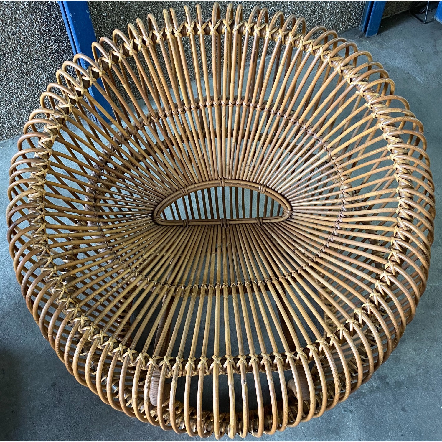  Franco Albini Pair Rare Natural Rattan Armchairs  - image-14