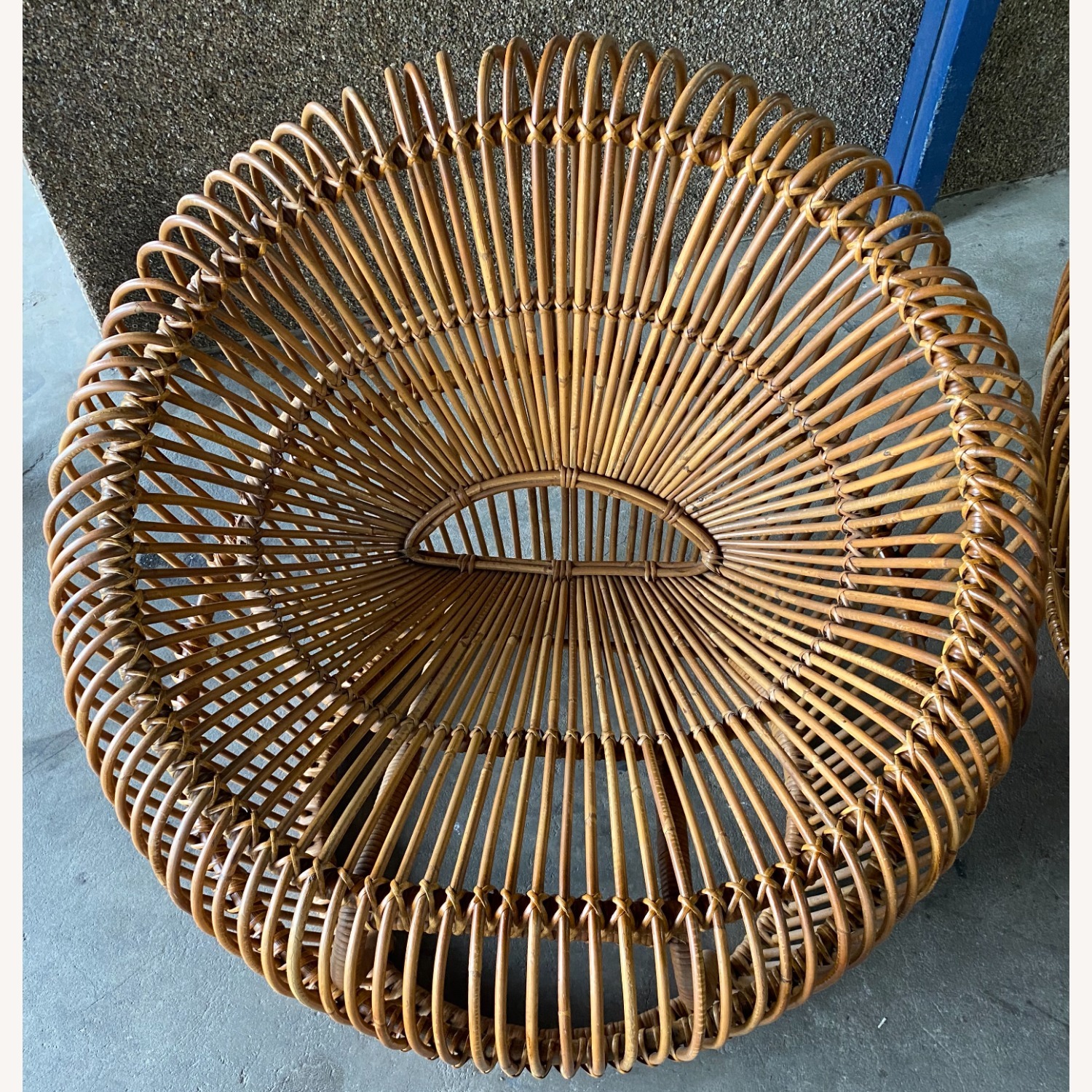  Franco Albini Pair Rare Natural Rattan Armchairs  - image-13