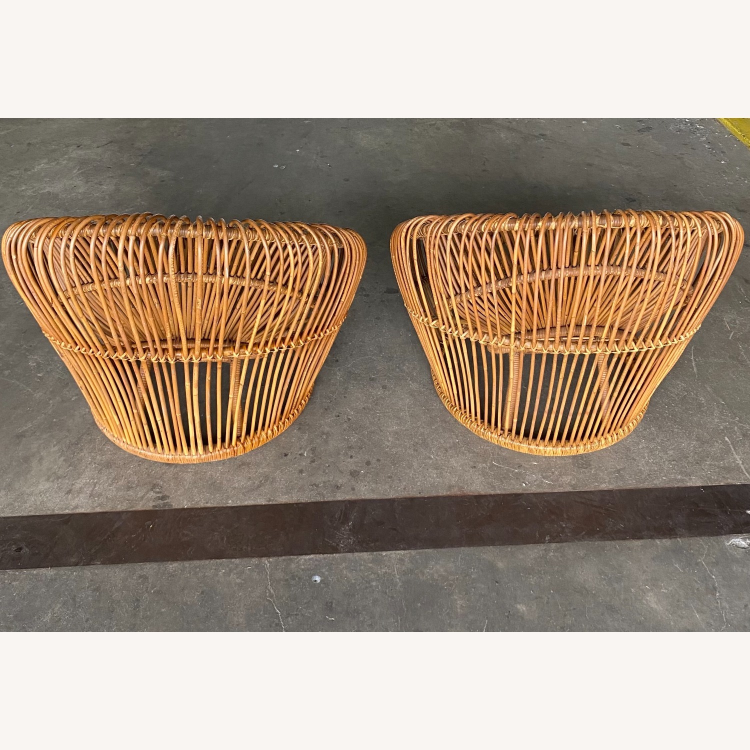  Franco Albini Pair Rare Natural Rattan Armchairs  - image-2