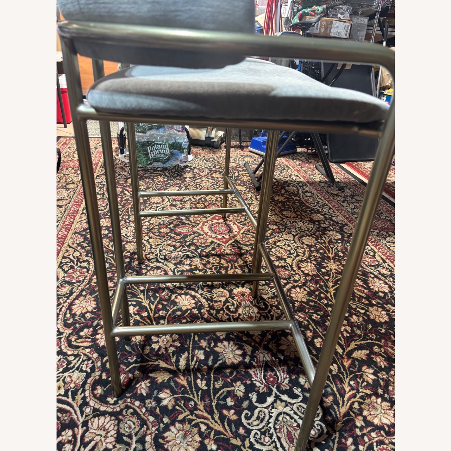 Vintage/Antique Dark Gray Fabric Dining Chair - image-6