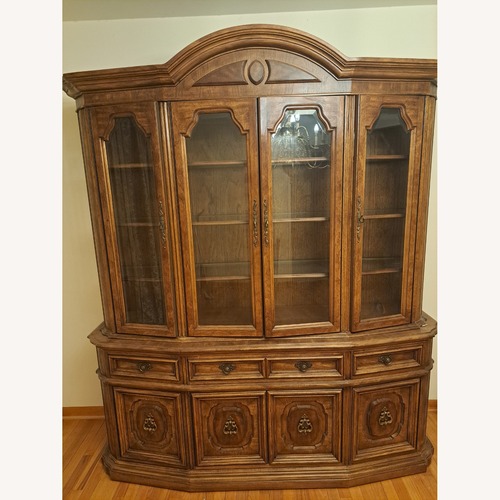 Used Vintage/Antique Dark Brown Wood Wall Unit for sale on AptDeco