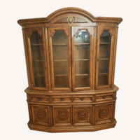 Vintage/Antique Dark Brown Wood Wall Unit