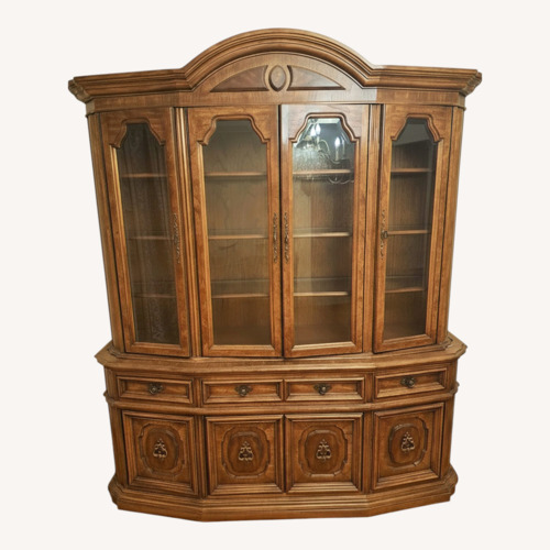 Used Vintage/Antique Dark Brown Wood Wall Unit for sale on AptDeco