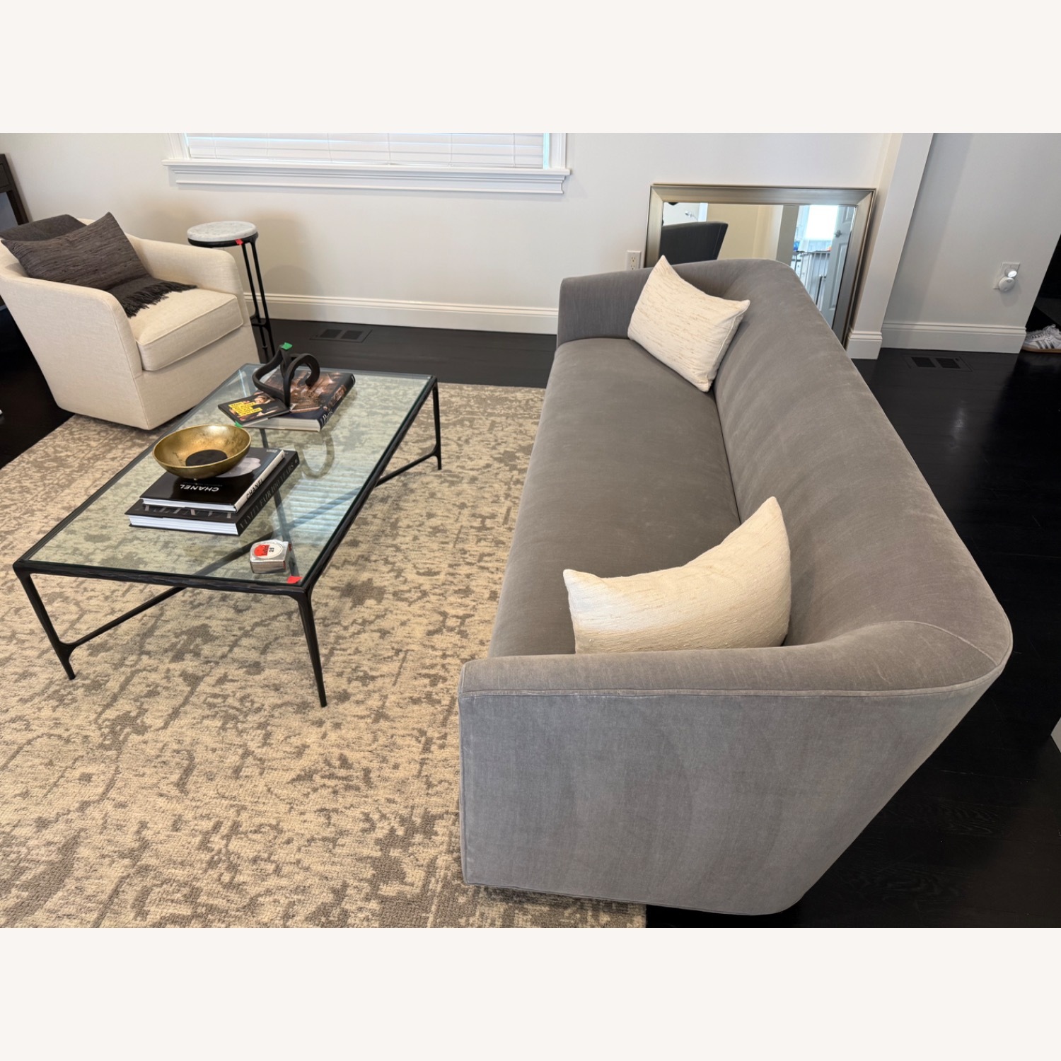 Restoration Hardware 1950s Italian Light Gray 2 Seater Sofa - image-3