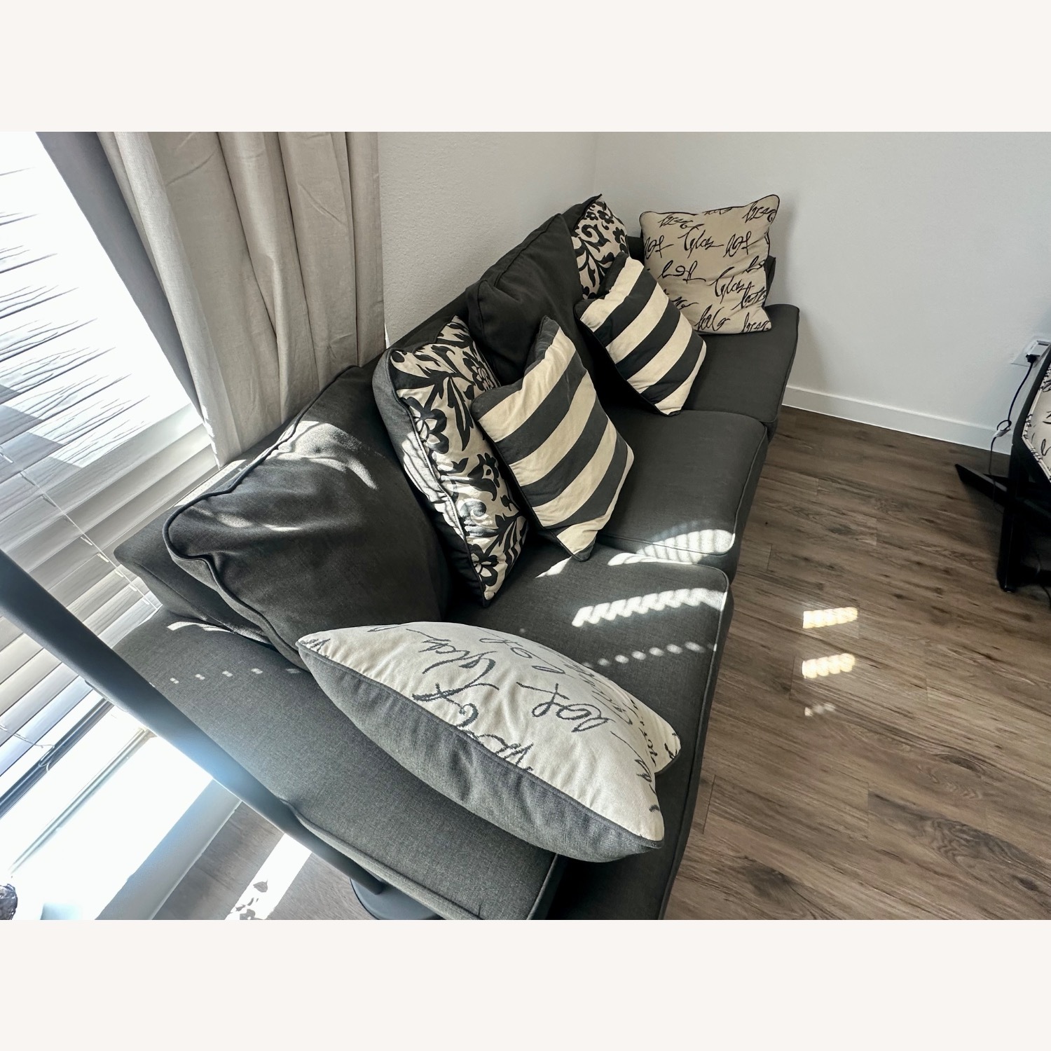 Signature Design Dark Gray Fabric 3+ Seater Sofa - image-2