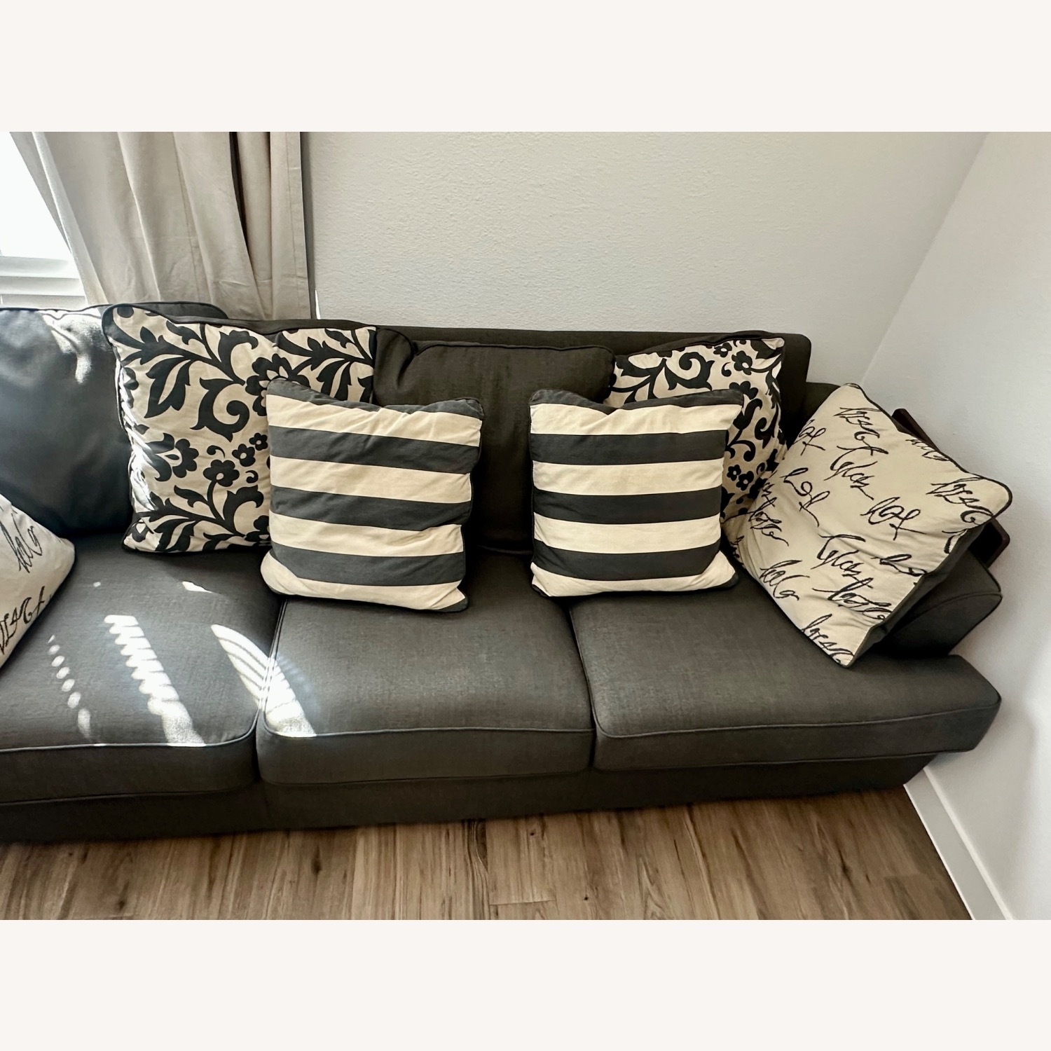 Signature Design Dark Gray Fabric 3+ Seater Sofa - image-1