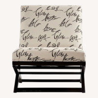 Signature Design White Fabric Accent Chair